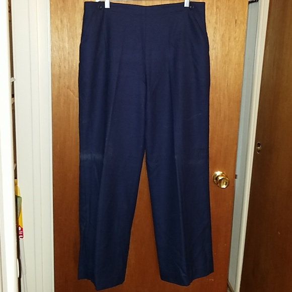 J.G. Hook Navy Wool Trousers - Picture 1 of 3